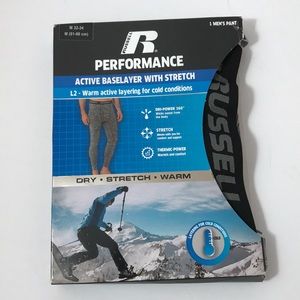 NWT Russell Mens Warm Active Base Underpants Med.